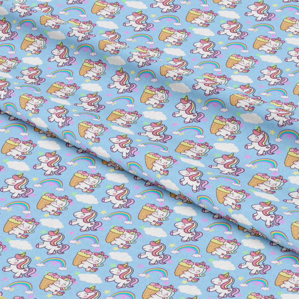 Cartoon Unicorns Pattern 5 Quilting Cotton Fabric