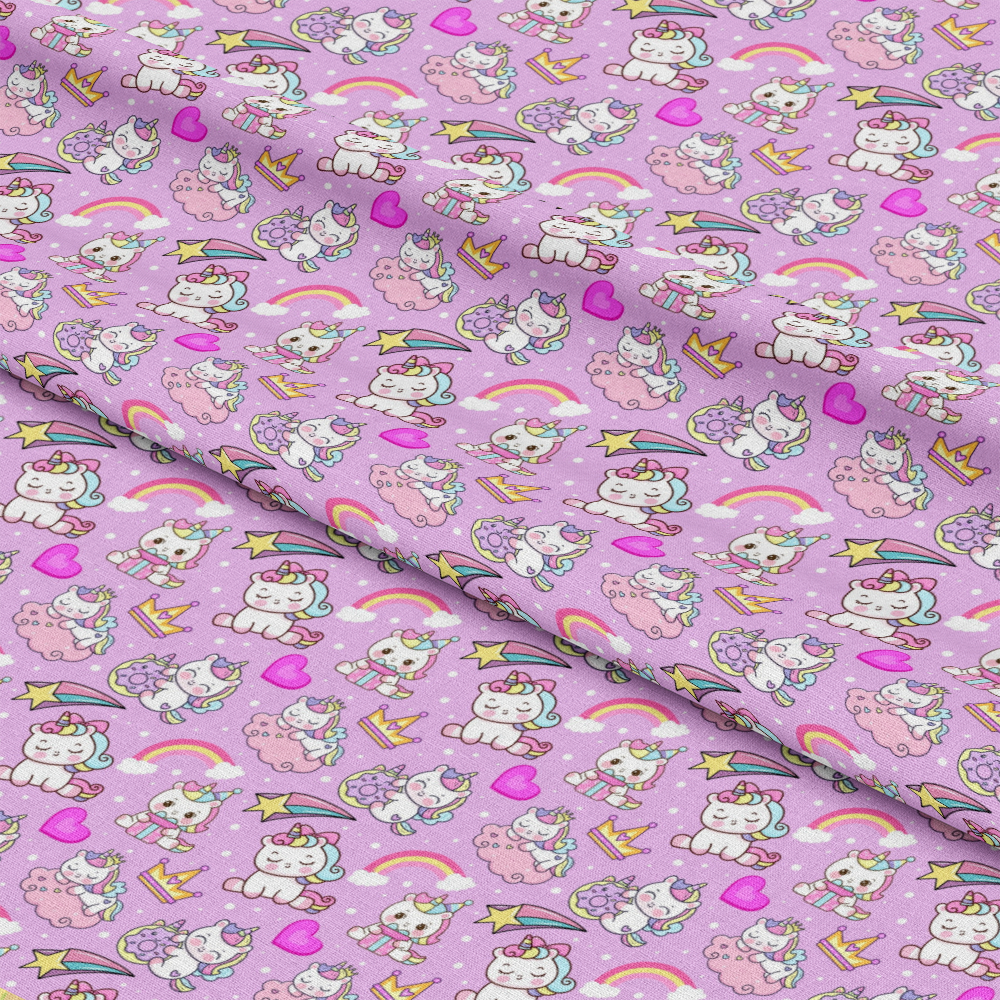 Cartoon Unicorns Pattern 6 Quilting Cotton Fabric