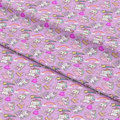 Cartoon Unicorns Pattern 6 Quilting Cotton Fabric