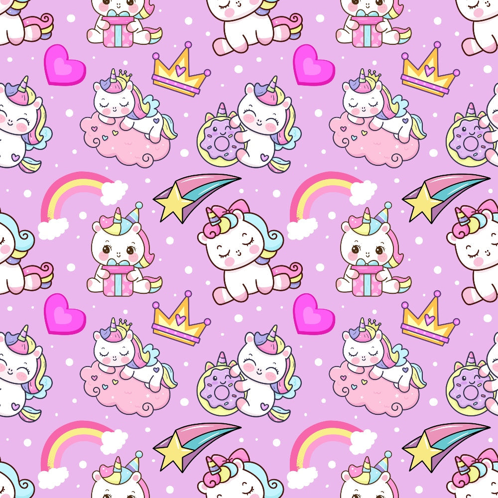 Cartoon Unicorns Pattern 6 Quilting Cotton Fabric