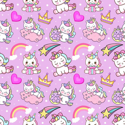 Cartoon Unicorns Pattern 6 Quilting Cotton Fabric