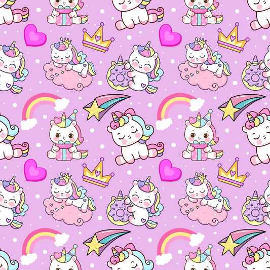Cartoon Unicorns Pattern 6 Quilting Cotton Fabric