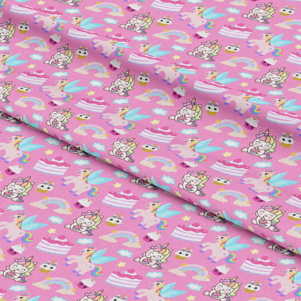 Cartoon Unicorns Pattern 7 Quilting Cotton Fabric
