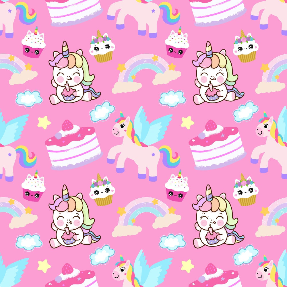 Cartoon Unicorns Pattern 7 Quilting Cotton Fabric