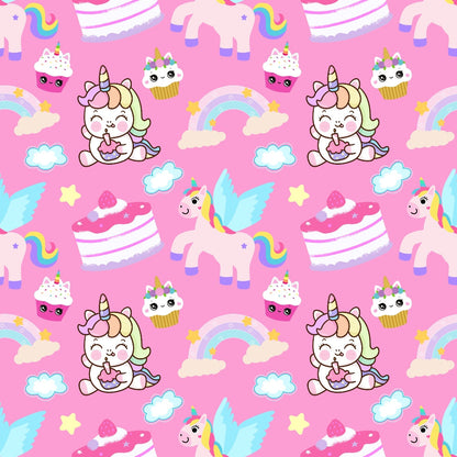 Cartoon Unicorns Pattern 7 Quilting Cotton Fabric
