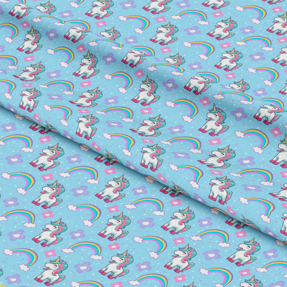 Cartoon Unicorns Pattern 8 Quilting Cotton Fabric