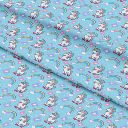 Cartoon Unicorns Pattern 8 Quilting Cotton Fabric