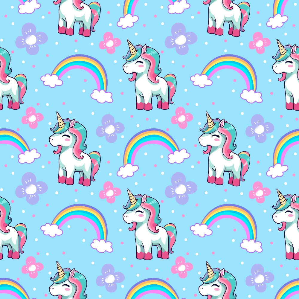 Cartoon Unicorns Pattern 8 Quilting Cotton Fabric