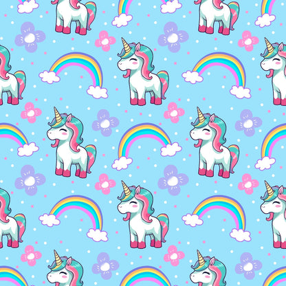 Cartoon Unicorns Pattern 8 Quilting Cotton Fabric
