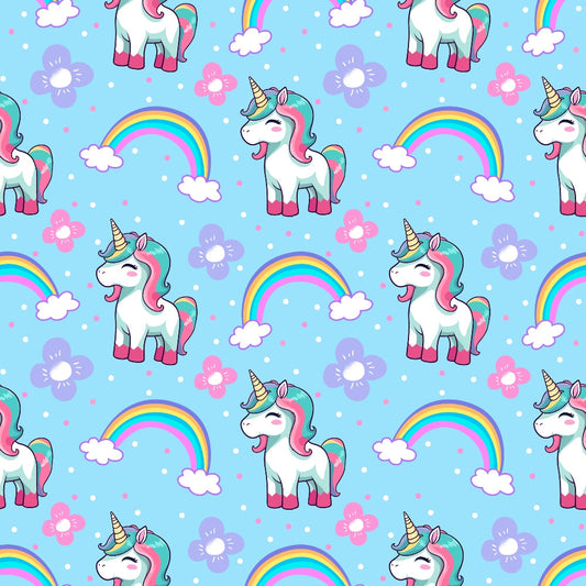Cartoon Unicorns Pattern 8 Quilting Cotton Fabric