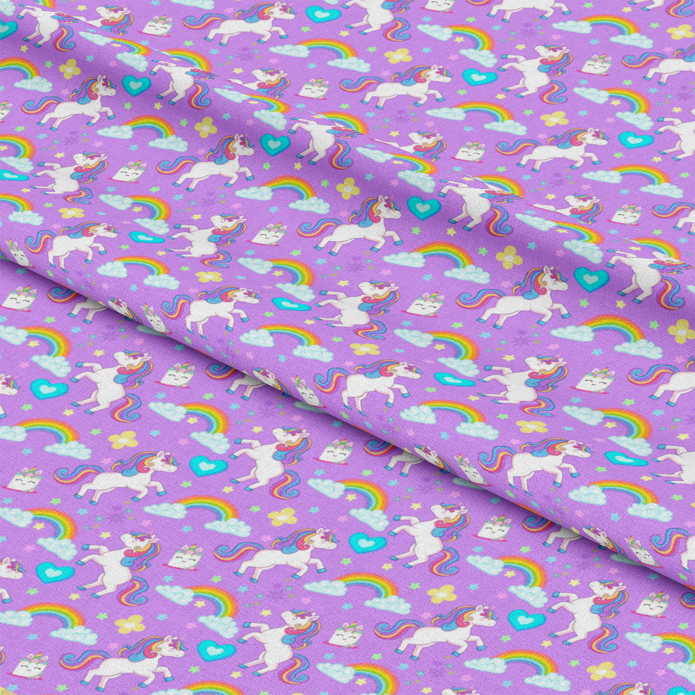 Cartoon Unicorns Pattern 9 Quilting Cotton Fabric
