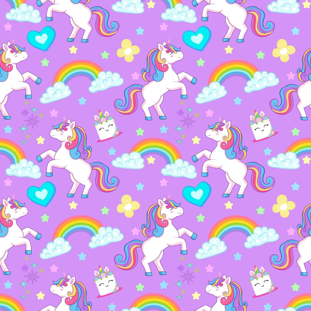 Cartoon Unicorns Pattern 9 Quilting Cotton Fabric