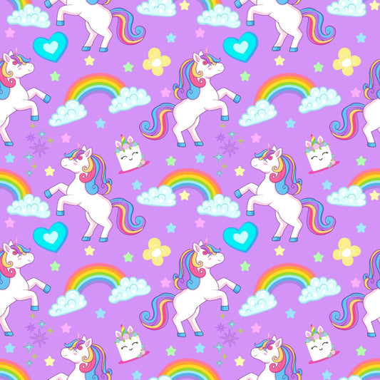 Cartoon Unicorns Pattern 9 Quilting Cotton Fabric