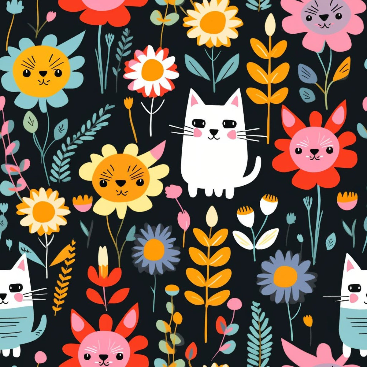 Kitten Meadow Pattern 15 Minky Fabric