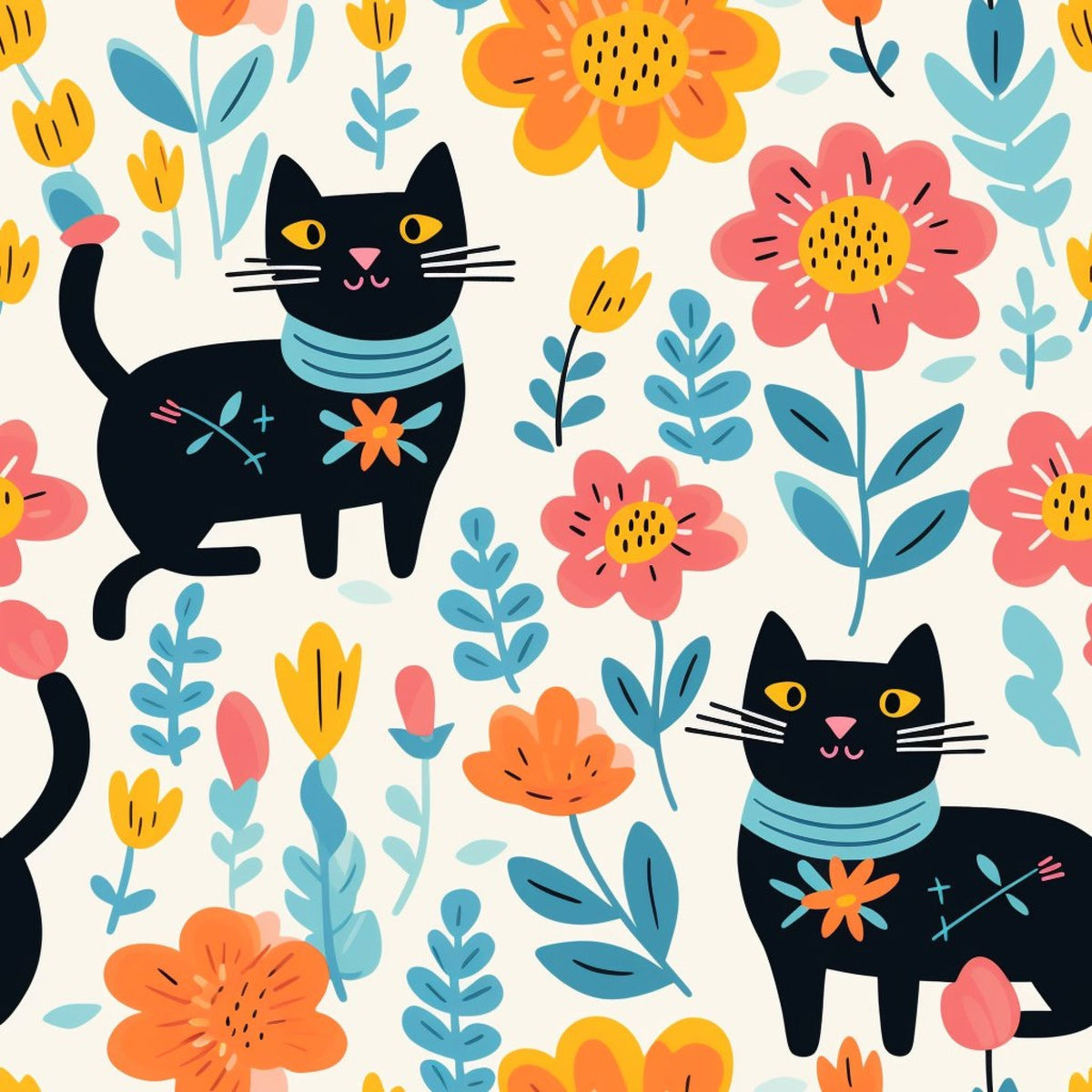 Kitten Meadow Pattern 16 Minky Fabric