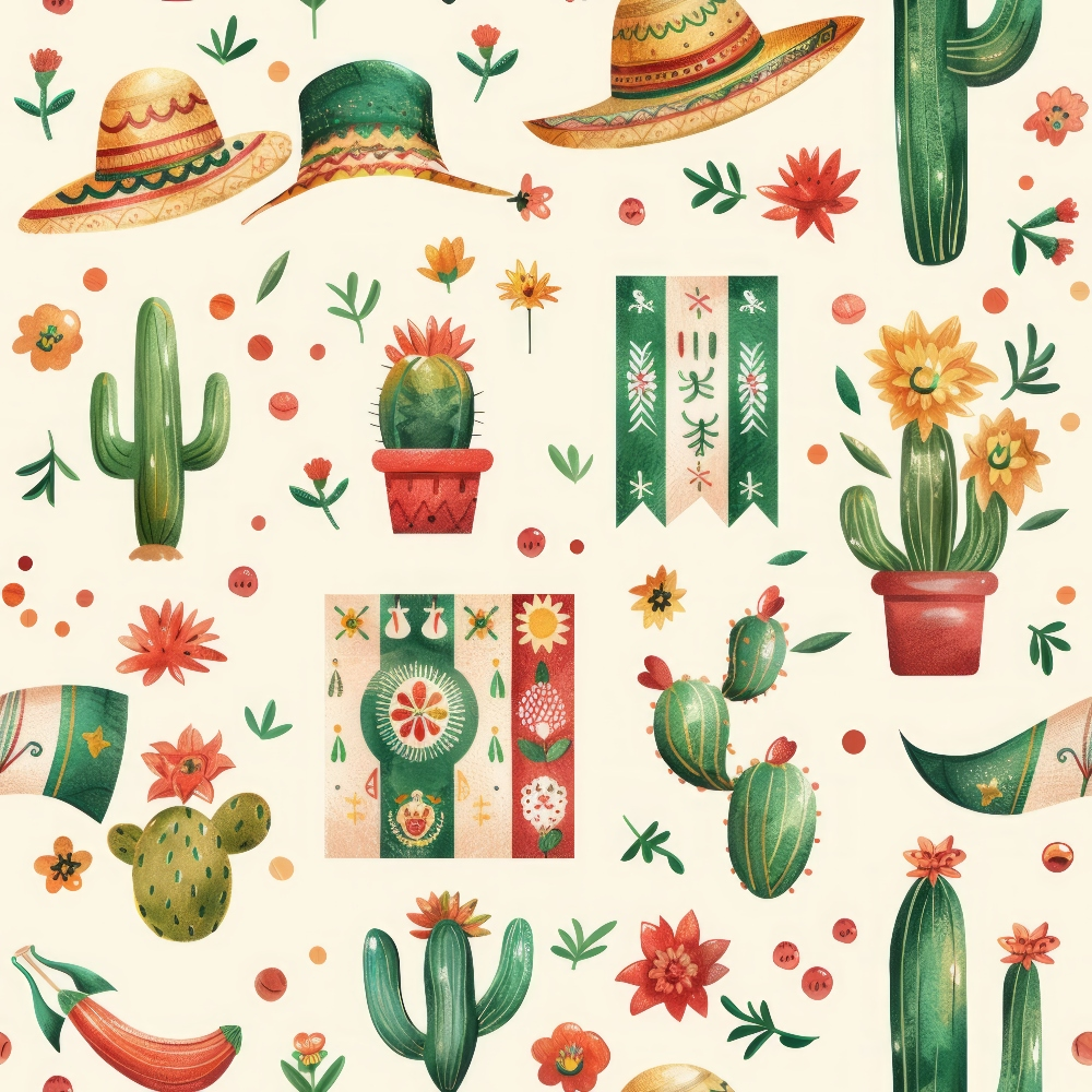Cactus Fiesta Pattern 13 Minky Fabric