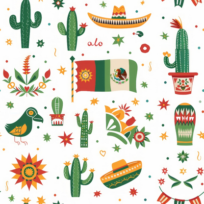 Cactus Fiesta Pattern 14 Minky Fabric