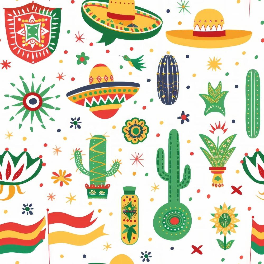 Cactus Fiesta Pattern 16 Minky Fabric