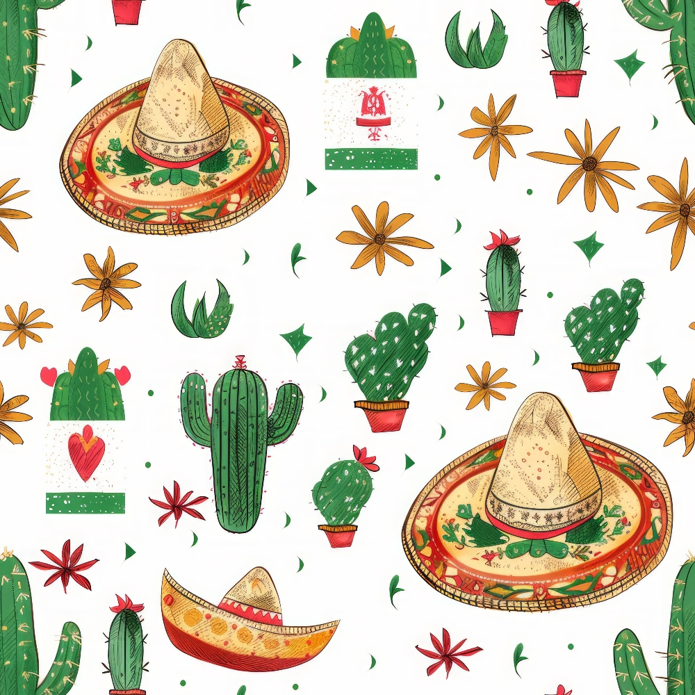 Cactus Fiesta Pattern 17 Minky Fabric