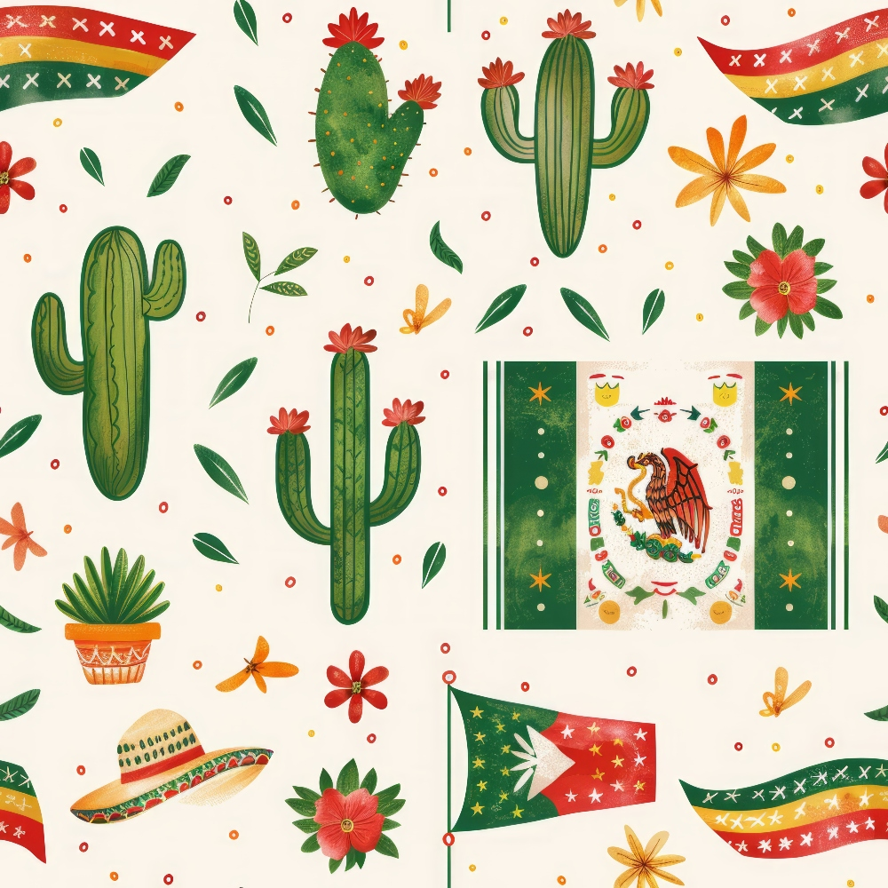 Cactus Fiesta Pattern 1 Minky Fabric