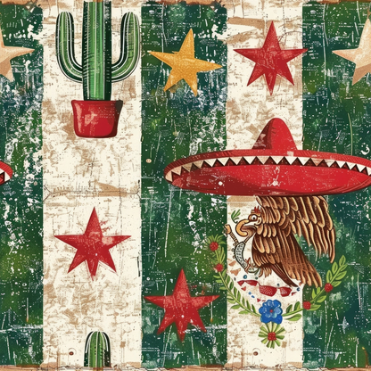 Cactus Fiesta Pattern 20 Minky Fabric
