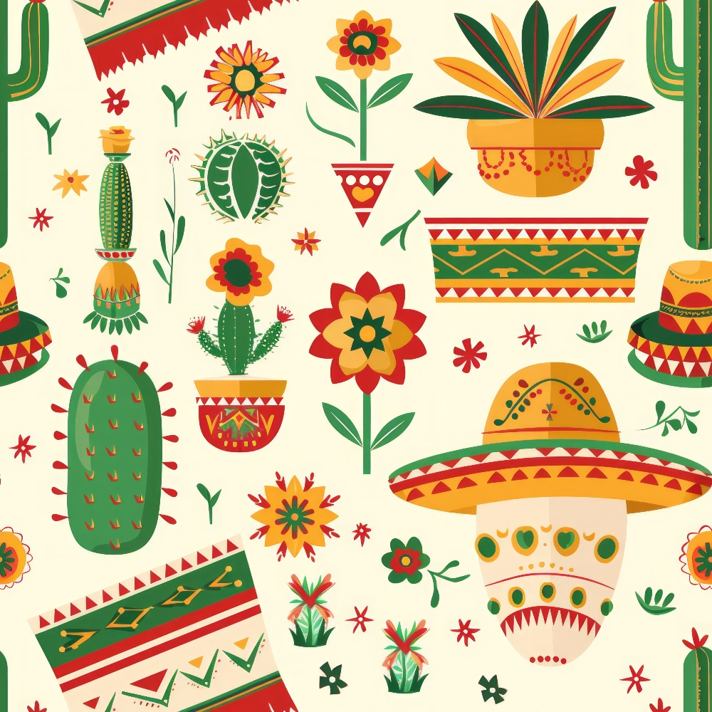 Cactus Fiesta Pattern 23 Minky Fabric