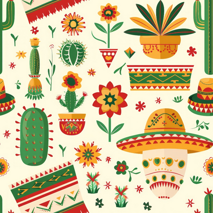 Cactus Fiesta Pattern 23 Minky Fabric