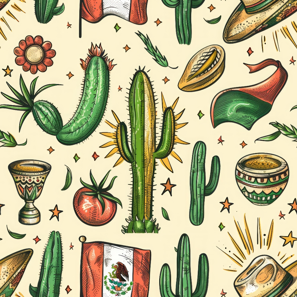 Cactus Fiesta Pattern 24 Minky Fabric