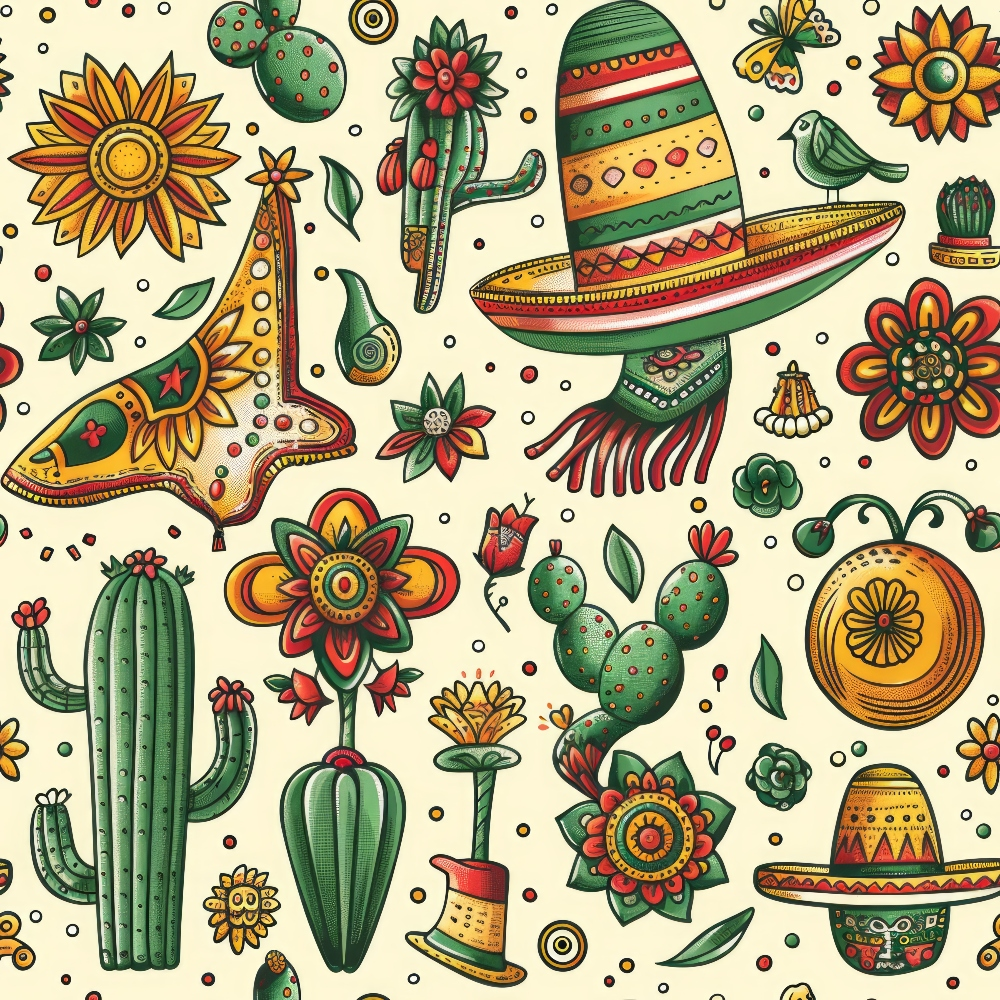 Cactus Fiesta Pattern 3 Minky Fabric