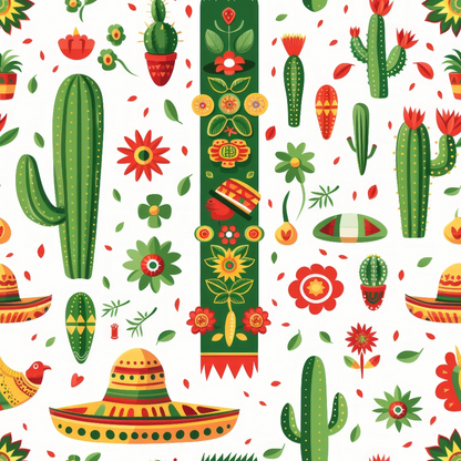 Cactus Fiesta Pattern 4 Minky Fabric