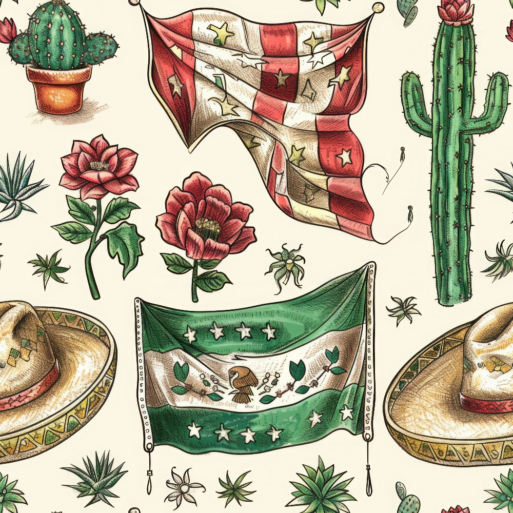 Cactus Fiesta Pattern 5 Minky Fabric