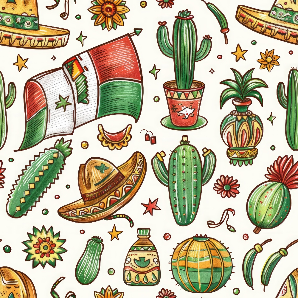 Cactus Fiesta Pattern 7 Minky Fabric