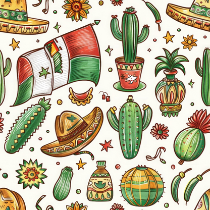 Cactus Fiesta Pattern 7 Minky Fabric