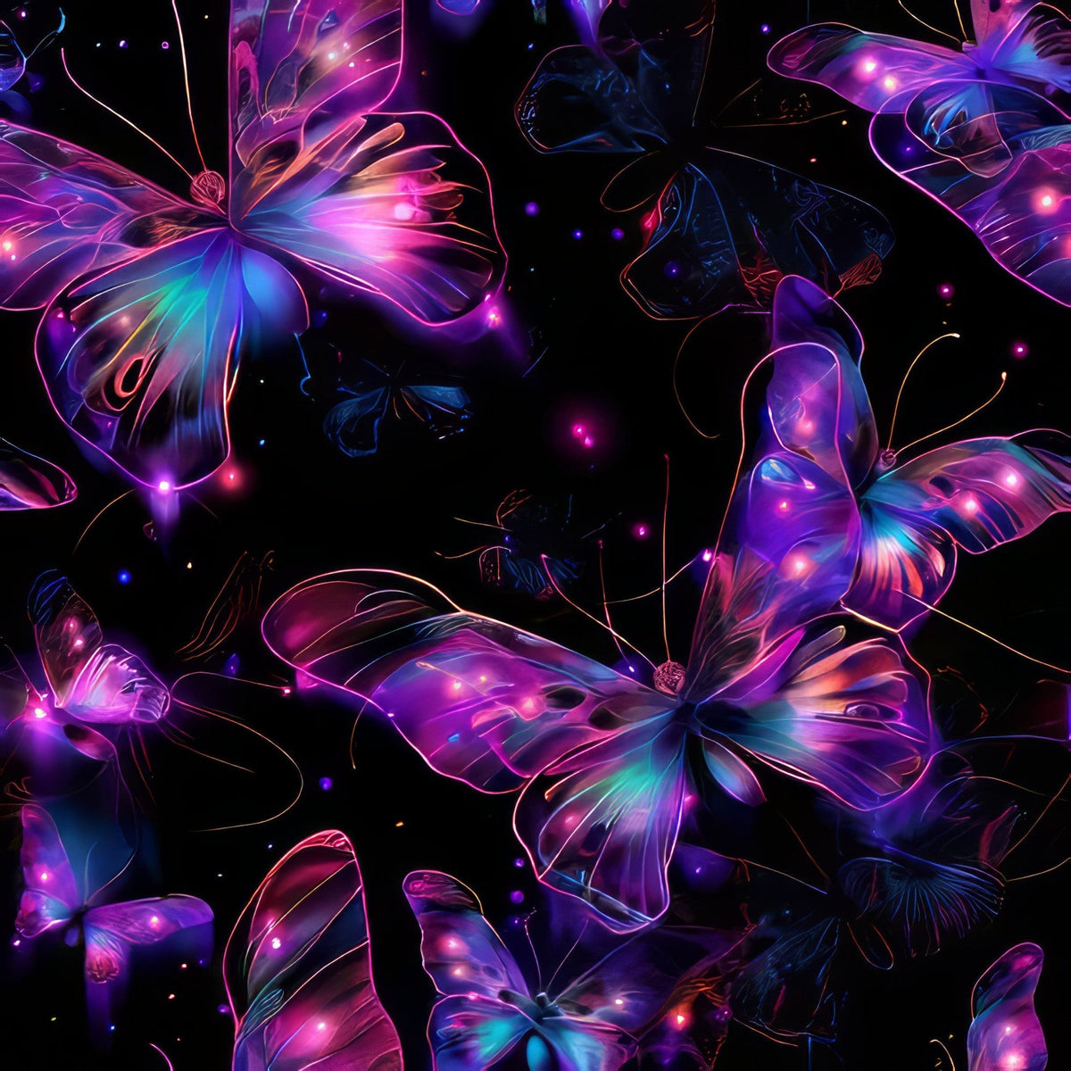 Neon Flutter Pattern 18 Minky Fabric