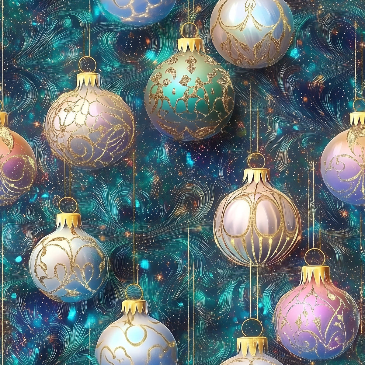 Opalescent Baubles Pattern 15 Minky Fabric