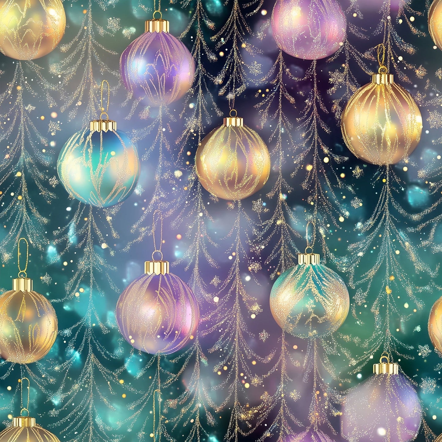 Celestial Christmas Ornaments Pattern 1 Quilting Cotton Fabric