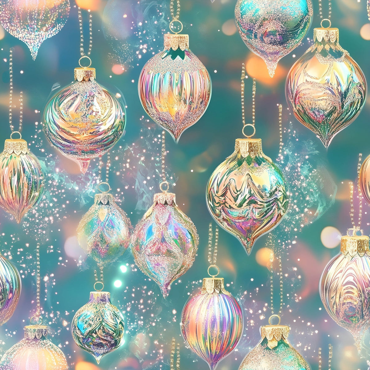 Opalescent Baubles Pattern 2 Minky Fabric