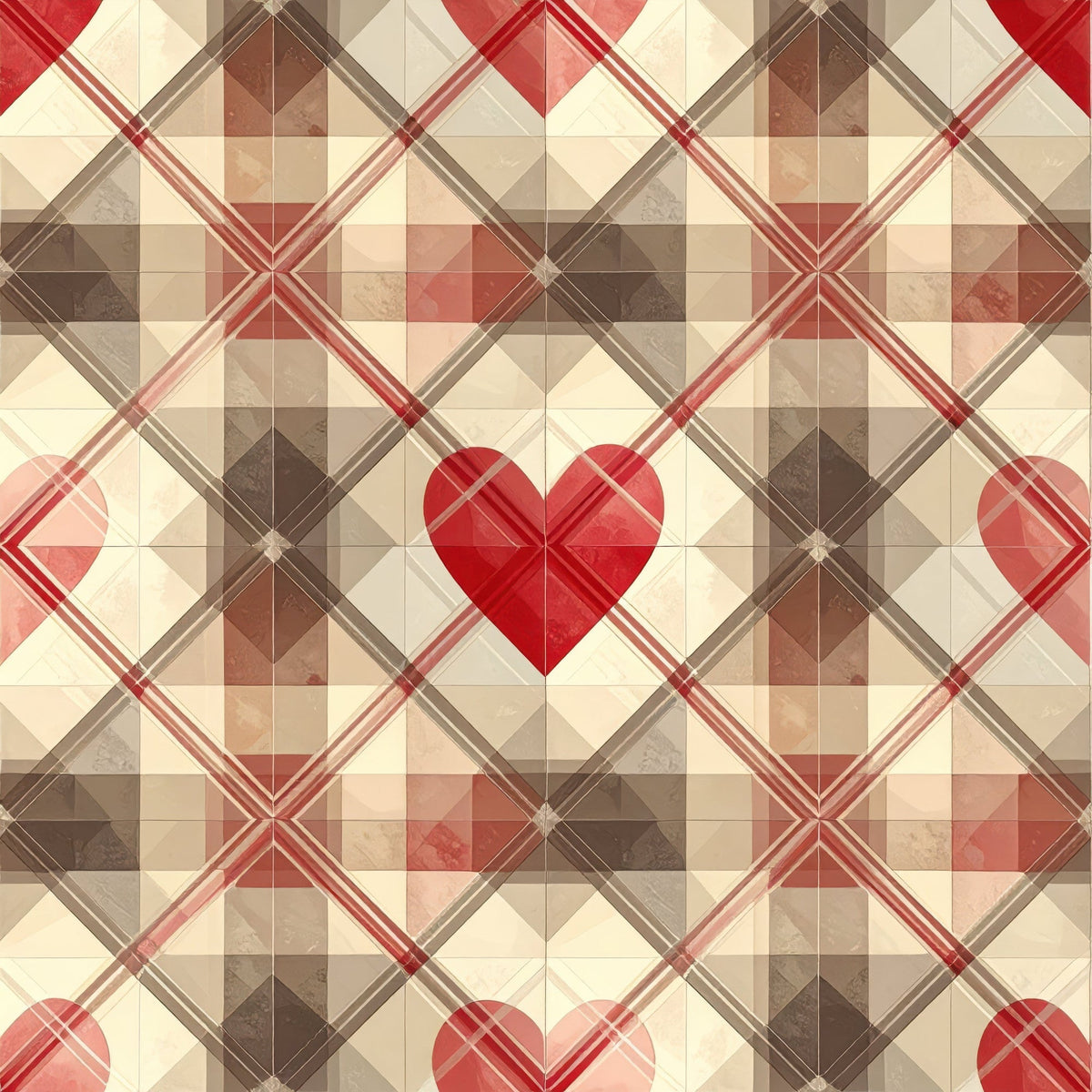 Valentine Plaid Pattern 10 Minky Fabric