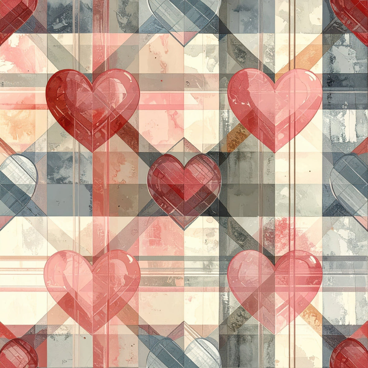 Valentine Plaid Pattern 4 Minky Fabric