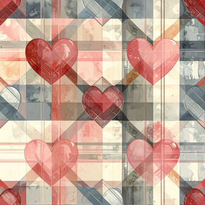 Valentine Plaid Pattern 4 Minky Fabric