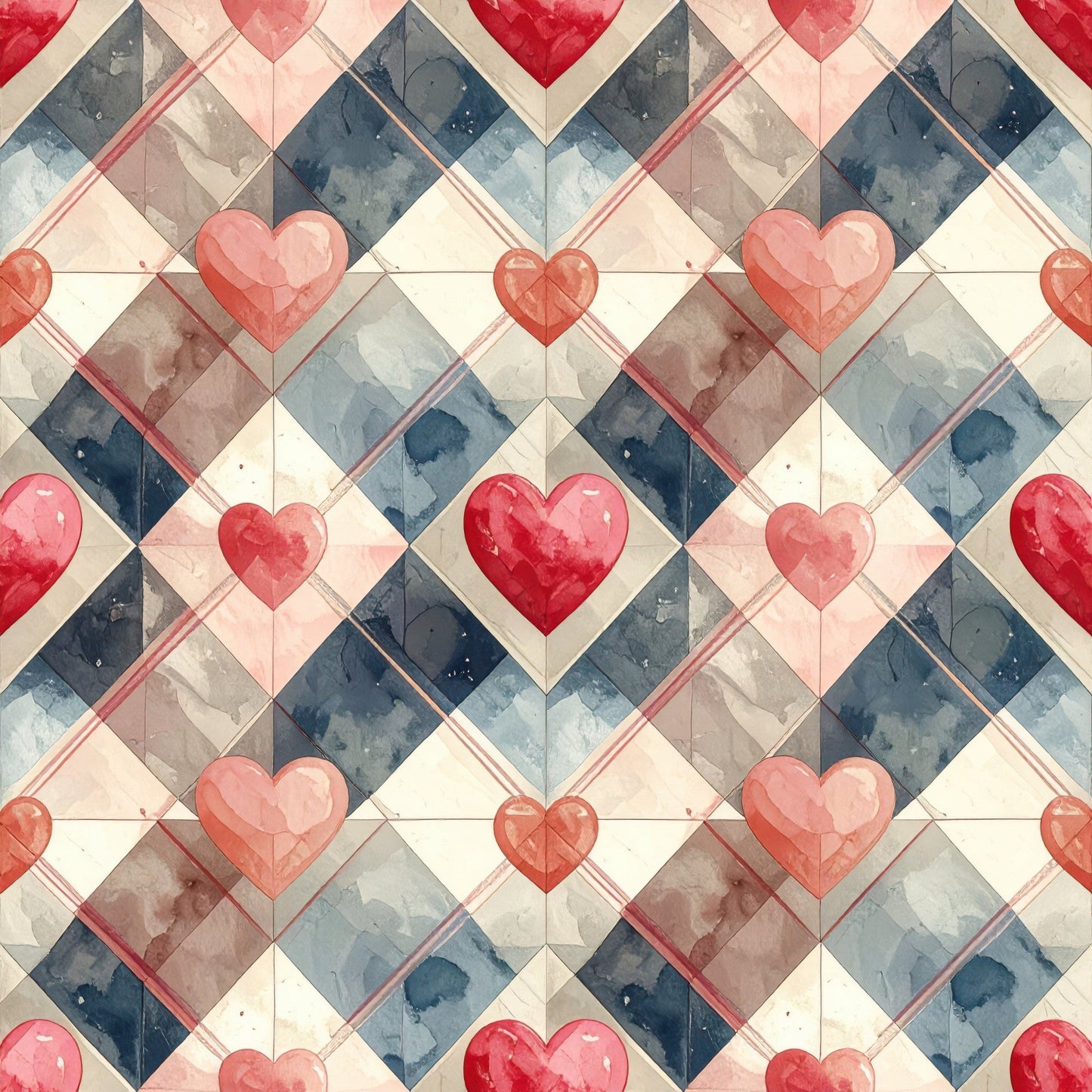 Charming Heart Pattern 8 Quilting Cotton Fabric
