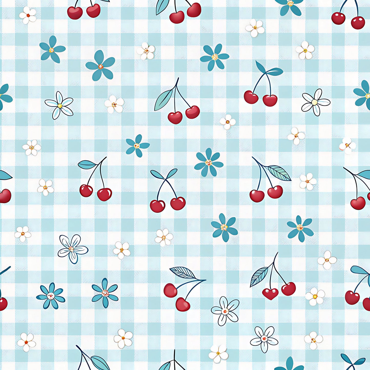 Cherry Floral Pattern 11 Quilting Cotton Fabric