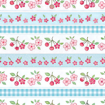 Cherry Floral Pattern 12 Quilting Cotton Fabric