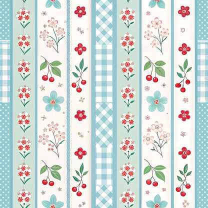 Cherry Floral Pattern 13 Quilting Cotton Fabric