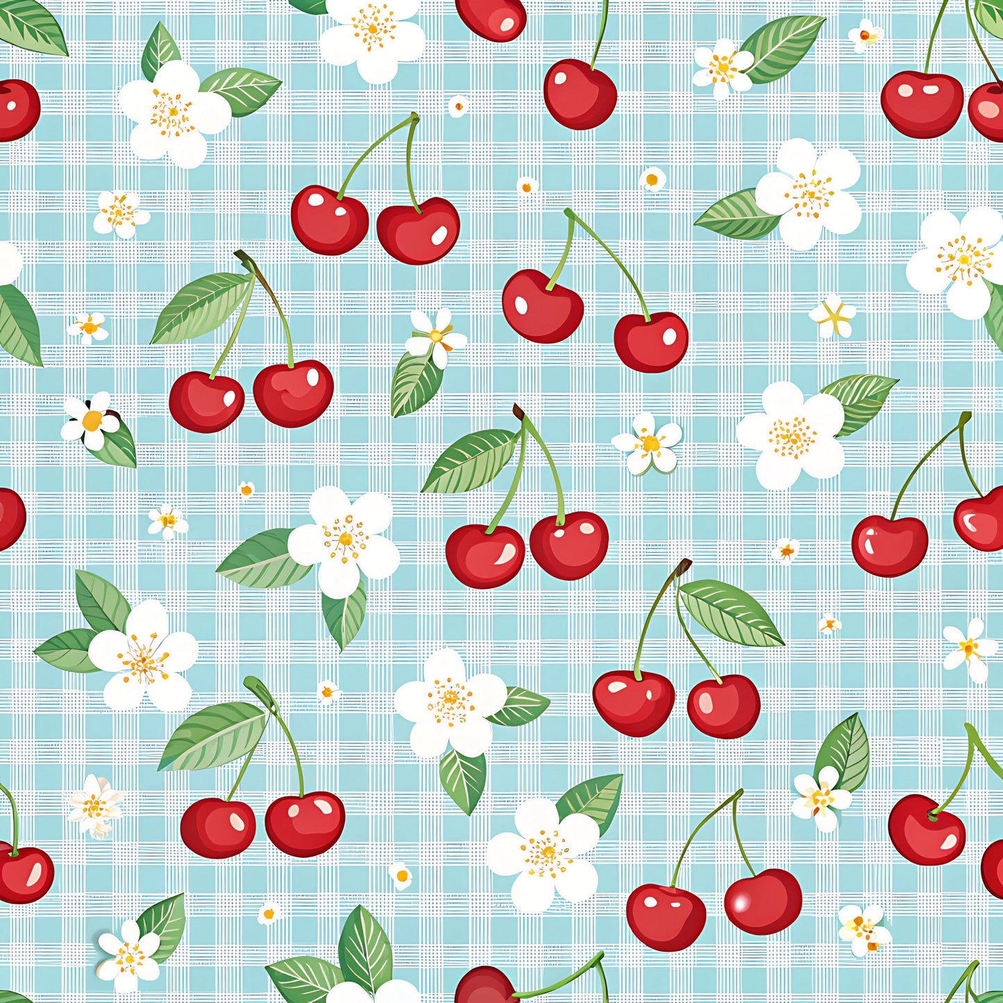 Cherry Floral Pattern 14 Quilting Cotton Fabric