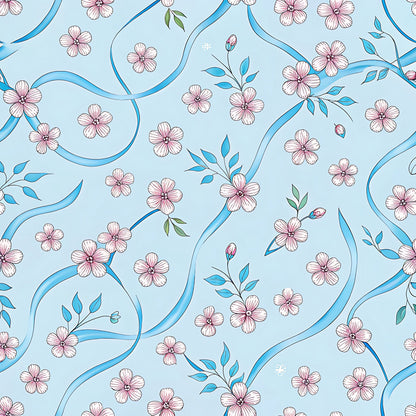 Cherry Floral Pattern 15 Quilting Cotton Fabric