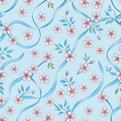 Ribbon Orchard Pattern 15 Minky Fabric