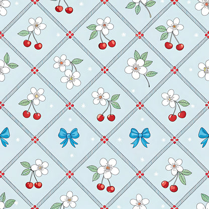 Cherry Floral Pattern 16 Quilting Cotton Fabric