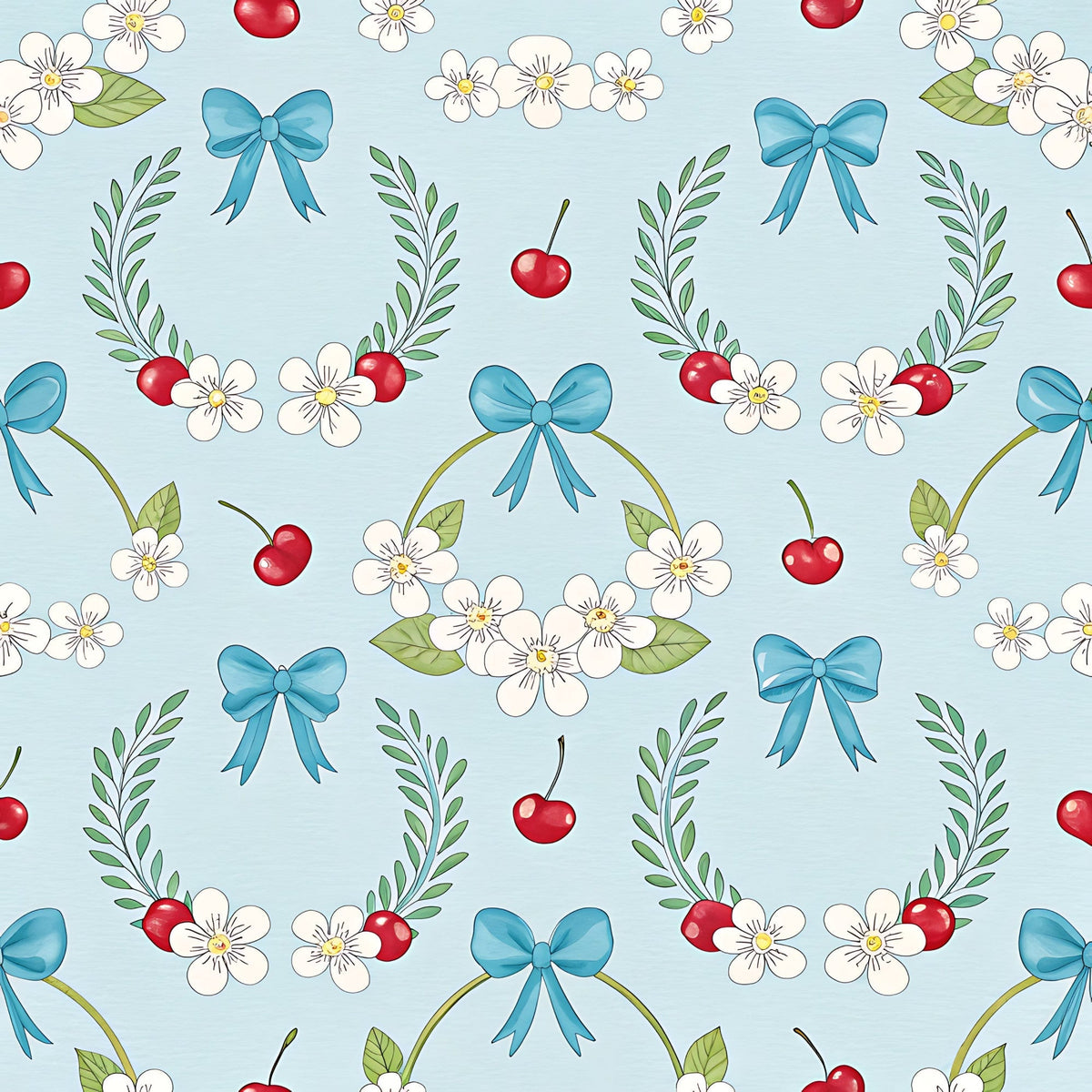 Ribbon Orchard Pattern 3 Minky Fabric
