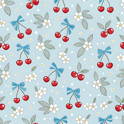 Cherry Floral Pattern 7 Quilting Cotton Fabric